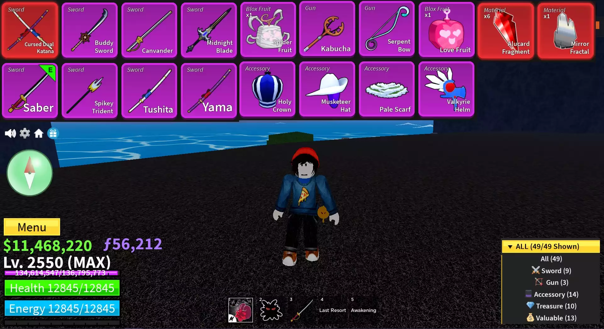 👑Acc Tộc Human V4 Full GEAR + Meele Mới (Sanguine ART) + Cực Nhiều Beli, Frag