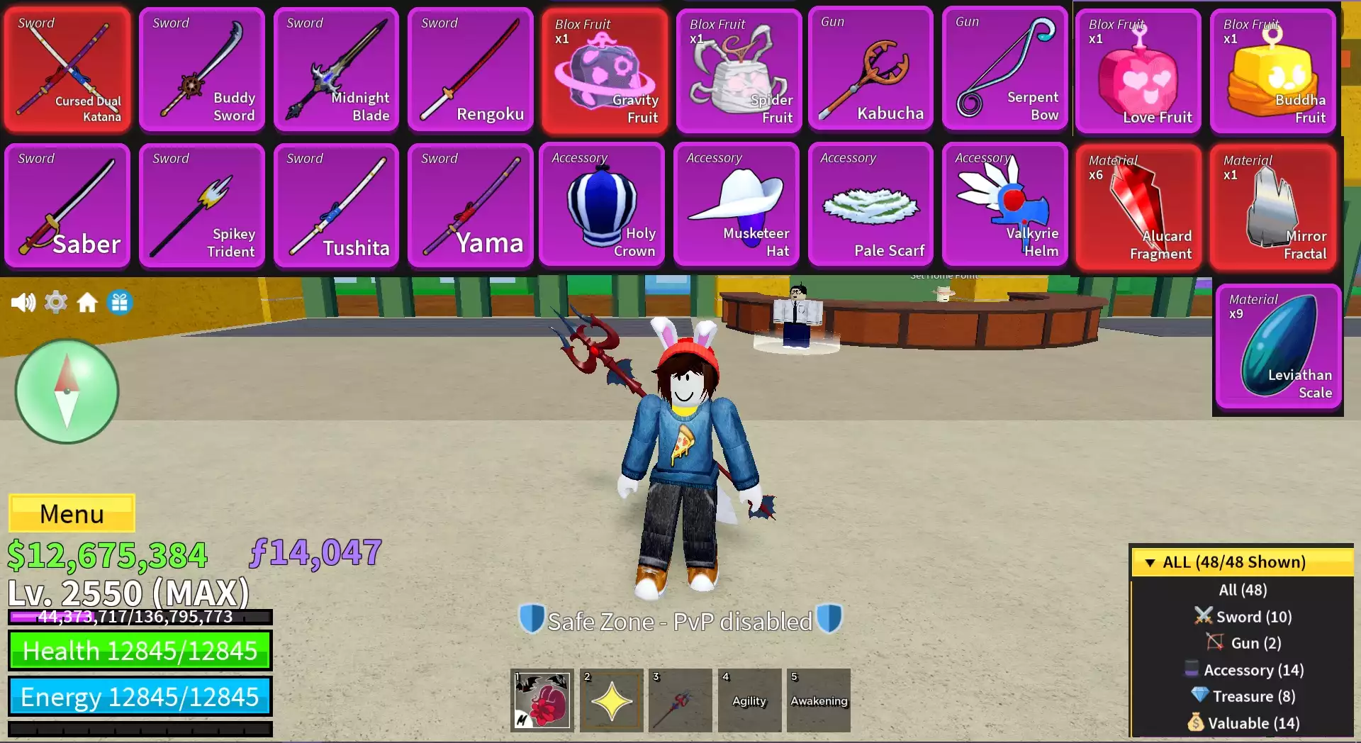 👑Acc Tộc Mink ( THỏ) V4 Full GEAR + Meele Mới (Sanguine ART) + Cực Nhiều Beli, Frag