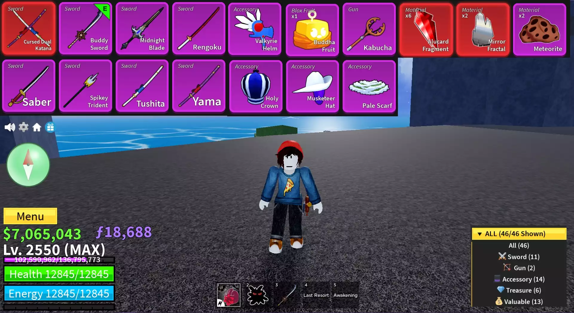 👑Acc Tộc Human V4 Full GEAR + Meele Mới (Sanguine ART) + Cực Nhiều Beli, Frag