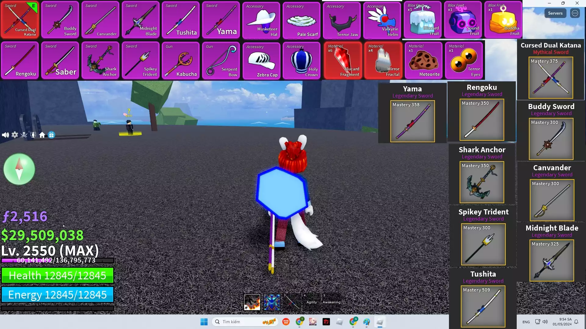 Meele Mới+Kitsune + 6 Tộc V4 Full Gear ( Human, Rabbit, Mink, Angel,Cyborg,Ghoul)