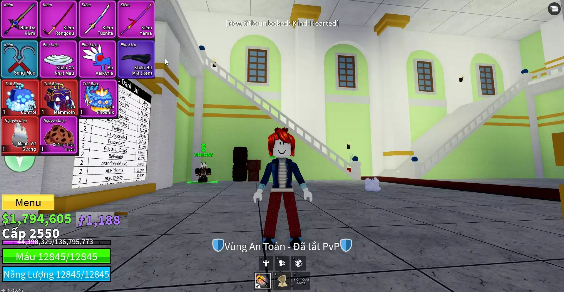 Acc nhiều Trái Đỏ Vip