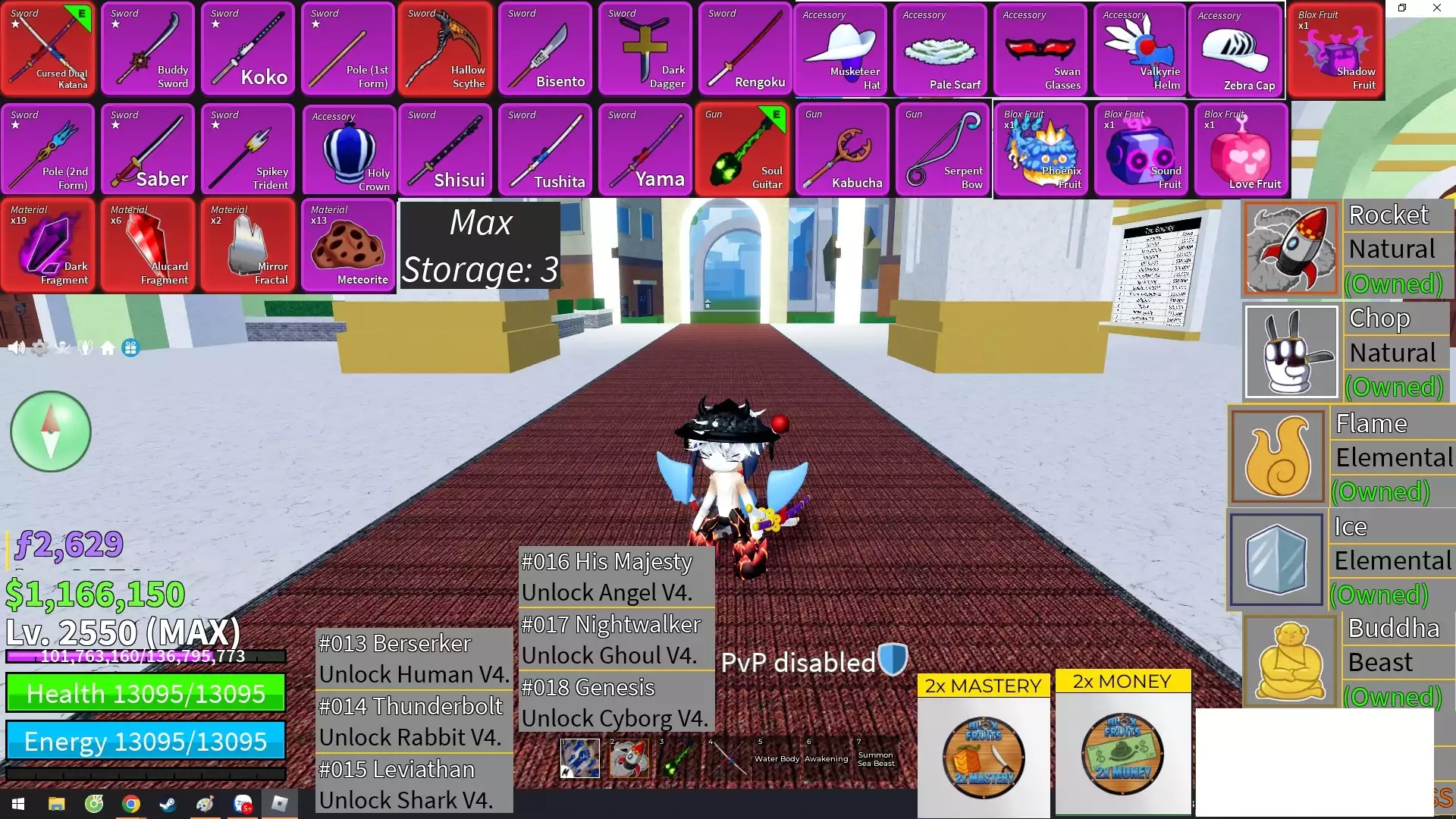 6 Tộc V4 + 5 Trái Vĩnh Viễn + 3 Slot Trái + 2 Game Pass