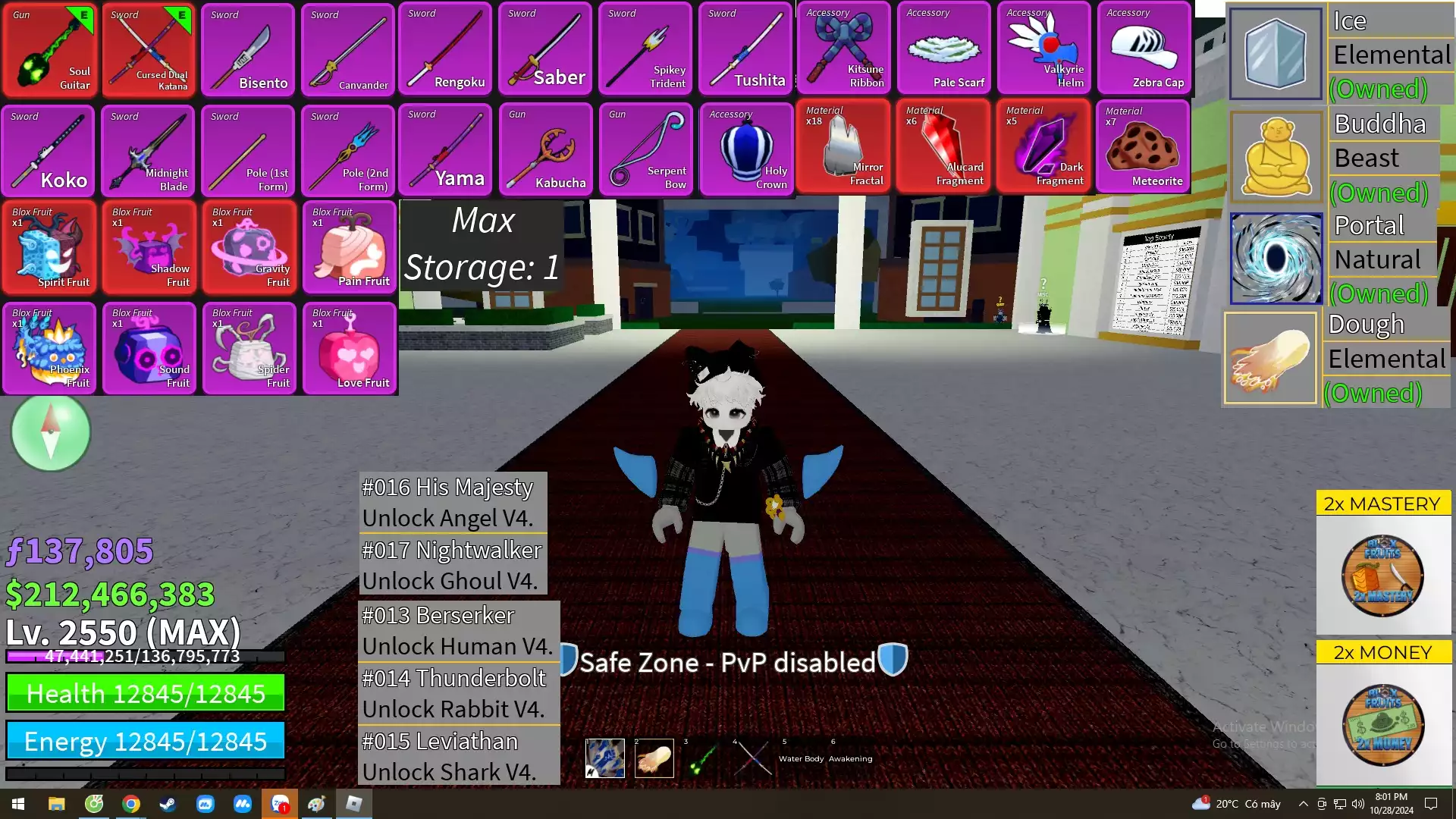 5 Tộc V4 + 4 Trái Vĩnh Viễn + 2 Game Pass