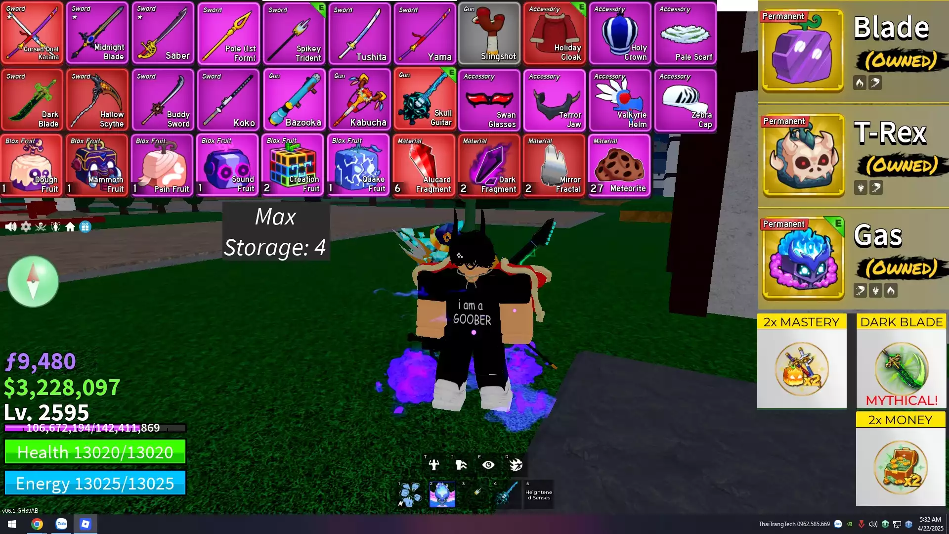 3 Game Pass + 3 Trái Vĩnh VIễn + Yoru